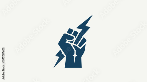 Fist Holding Lightning Bolt Icon Design