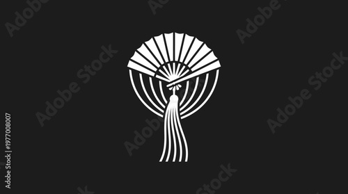 Elegant Black and White Fan Design