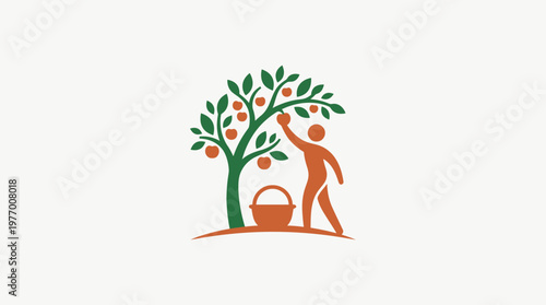 Picking Apples From The Tree Logo