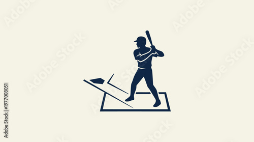 Baseball Player Ready to Bat Silhouette
