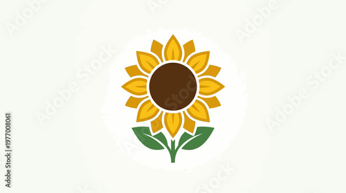 Stylized Sunflower Logo on White Background