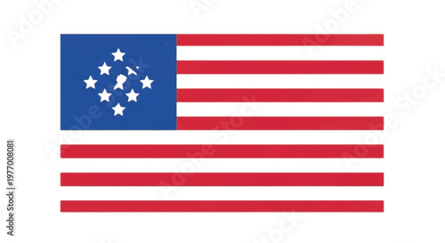 American flag, Betsy Ross flag, 13 star flag, United States flag, vector