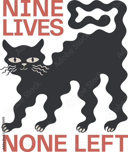 Nine Lives None Left Svg, Funny Black cat Svg