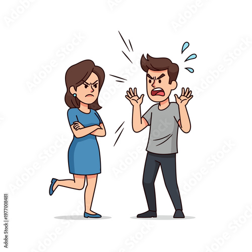 Angry Couple Arguing, Relationship Conflict, Disagreement, Stress, Emotional Outburst