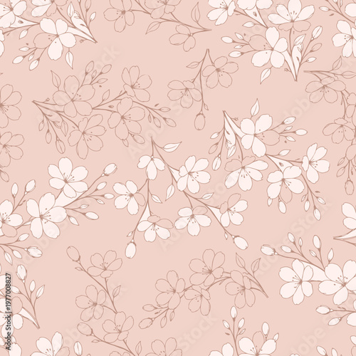 Cute Floral Seamless Pattern with Small Flowers for Nursery Fabric and Wallpaper