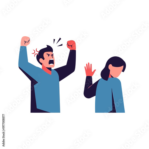 Angry man yelling at woman, conflict, relationship problems, disagreement, domestic dispute