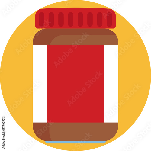 A small glass jar filled with chocolate spread, featuring a simple lid and a clean, minimal label, representing a popular Dutch sweet treat.