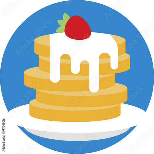 Stack of Dutch pancakes (pannenkoeken) shown slightly overlapping, topped with a small pat of butter and a drizzle, emphasizing their thin, wide shape.