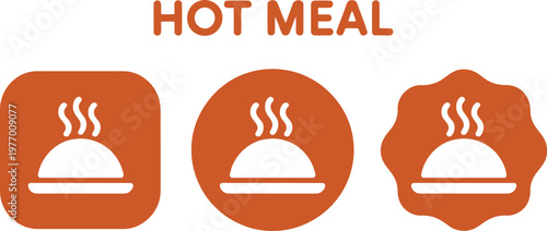 Hot Meal Icon Set – Steaming Food Symbols for Restaurant, Menu, and Food Delivery Branding