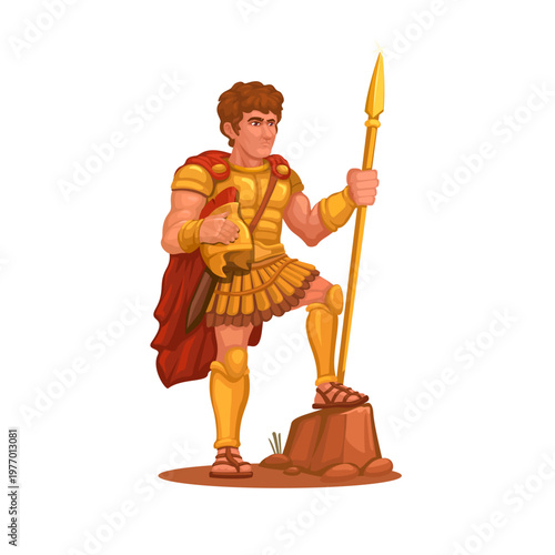 Alexander the Great Historical Warrior with Spear Illustration Vector