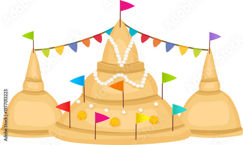 Mini sand castle parade illustration for beach fun