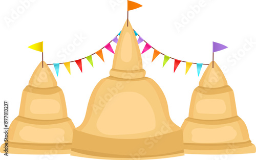 Tall dome sand castle frame for summer greeting cards