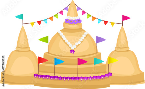 Playful sand castle with bunting for summer party design