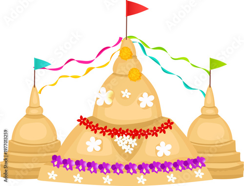 Star decorated sand castle for kids summer graphics