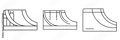 Different ramp designs shown with varying supports and edge styles design