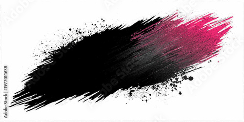 A dirty black ink splatter and grunge watercolor brush stroke illustration featuring vector paint drips and spray stains on a textured liquid art element.
