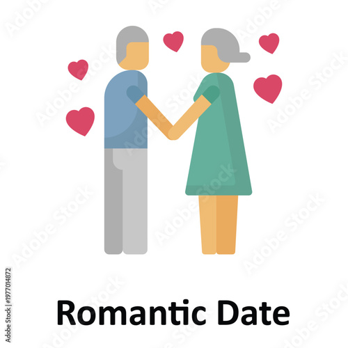Romantic Date Vector icon which can easily modify or edit