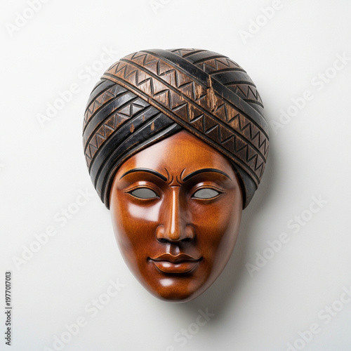 An ancient golden Buddha head sculpture from Thailand representing Zen meditation and Asian religious culture