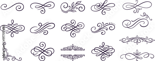 Decorative Flourishes Set - Ornate Swirls and Ornaments