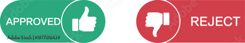Approved and Reject Buttons With Icons vector illustration