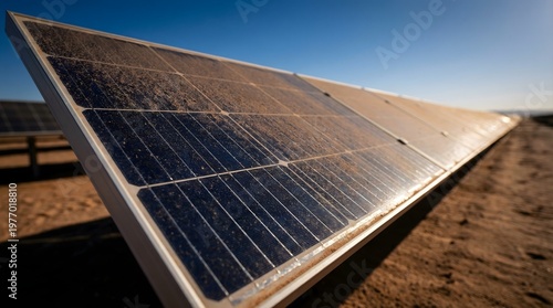 Wallpaper Mural Dirty solar panels covered in desert dust and sand, renewable energy maintenance and efficiency concept
 Torontodigital.ca