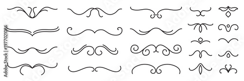 Set of vector decorative lineal elements