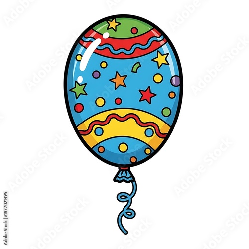 Colorful Birthday Balloons with Celebration Design