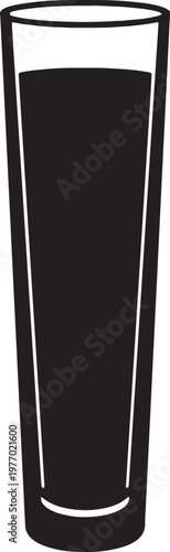 Minimalist tall drinking glass silhouette icon for water and beverage service