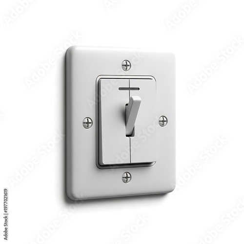 Modern White Light Switch for Electrical Control