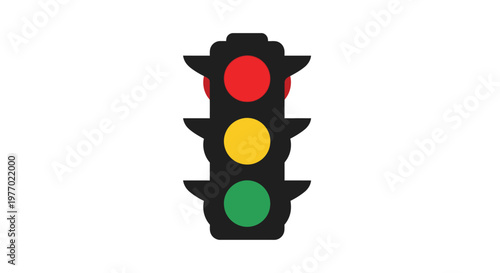 Traffic Light Signal With Red Yellow Green.