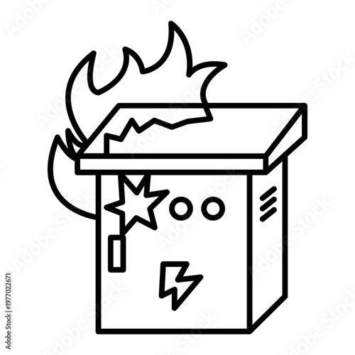 Burn electric box icon