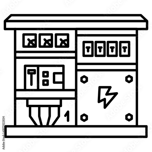 Power breaker installation on panel icon
