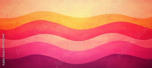 Elegant Undulating Horizontal Waves with Vintage Textured Grunge Grain and Pastel Gradient Surface