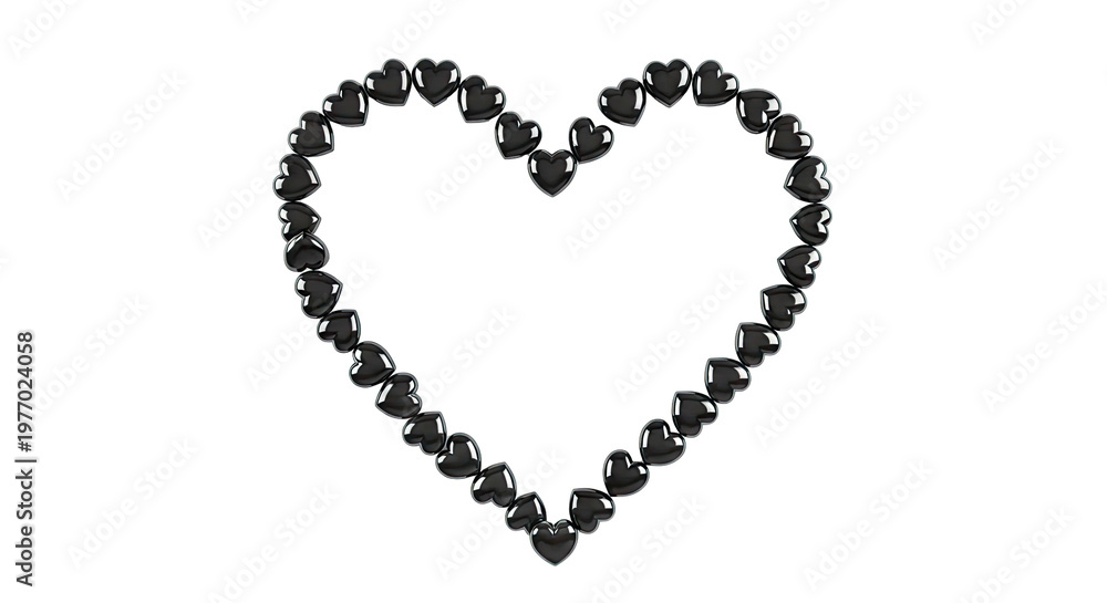 Obraz premium Heart Shape Formed by Black Hearts