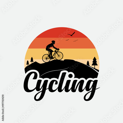 Lovely Mountain cycling adventure vector t shirt design, cycling icon