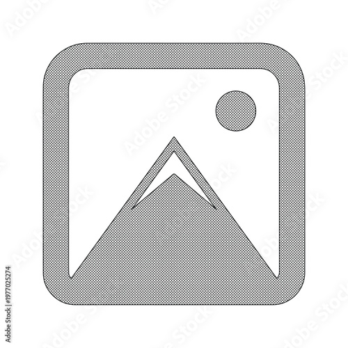 Minimalist image placeholder vector icon, gray gallery thumbnail symbol, digital media interface graphic for website wireframes and app design