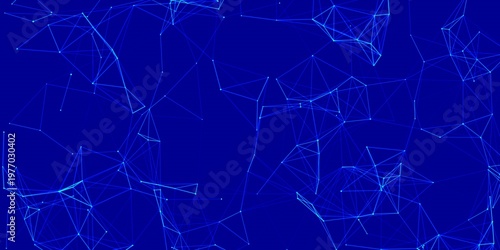 Abstract blue digital plexus network illustration background for technology presentation and web design