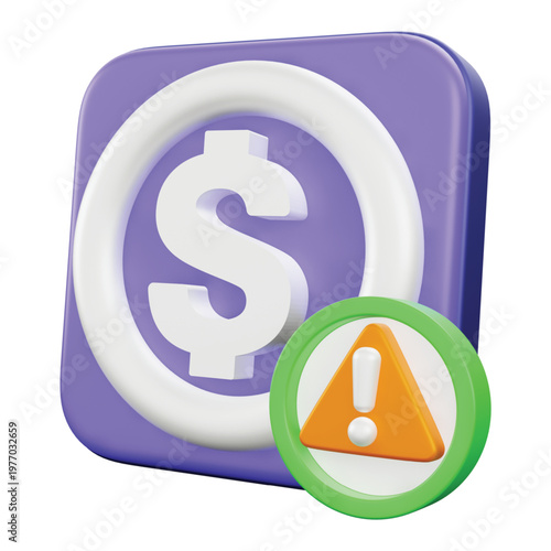 Financial Risk 3d rendering icon.