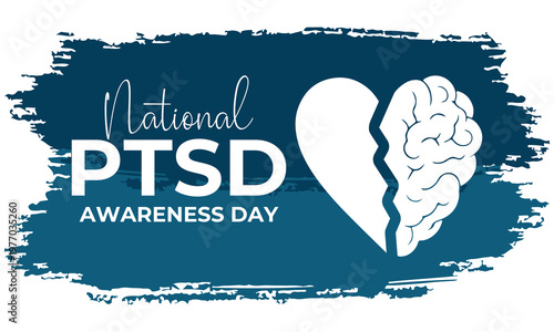 National PTSD Awareness Day highlights mental health education and support for Post-Traumatic Stress Disorder through impactful healthcare awareness design.