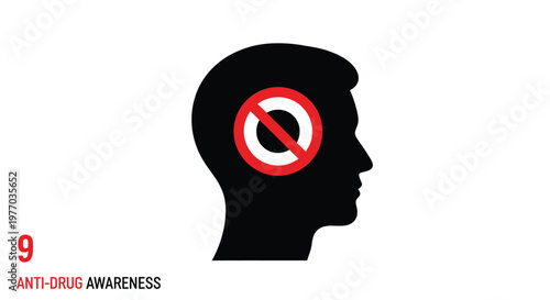 Graphic image promoting anti-drug awareness campaign and mental health