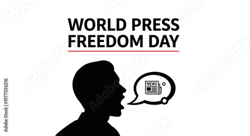 World Press Freedom Day illustration with silhouette.