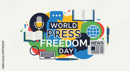 World Press Freedom Day awareness campaign logo.