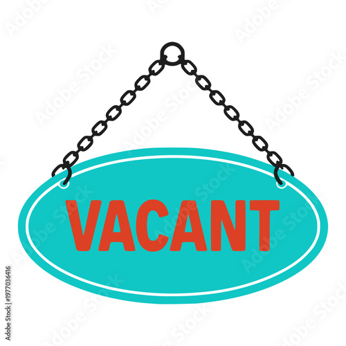 vacant hotel room available sign flat color vector illustration template design