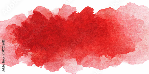 Abstract red watercolor background featuring grunge brush strokes and ink splashes with a liquid paint texture for a creative art design