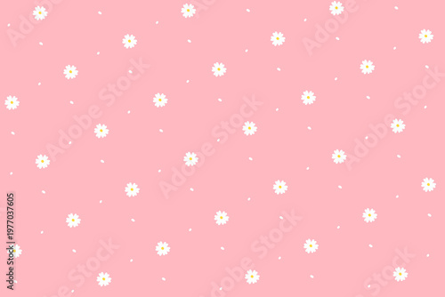 Seamless Sakura Cherry Blossom Pattern on Pink Background, white sakura on a soft pink background