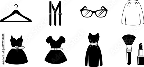 Fashion icons including clothes and accessories