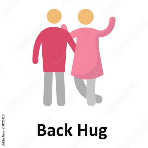 Back Hug Vector icon which can easily modify or edit