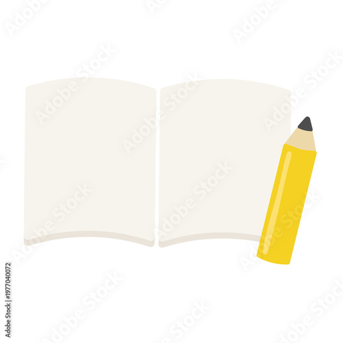 ノートと鉛筆のイラスト
