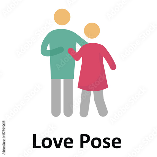 Love Pose Vector icon which can easily modify or edit