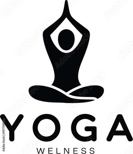 A black and white logo for a yoga wellness center